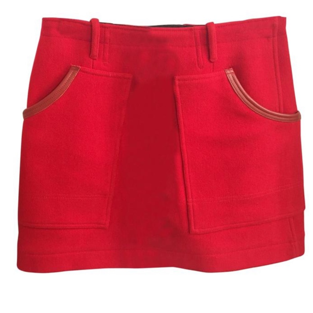 Coach Red Wool Mini Skirt